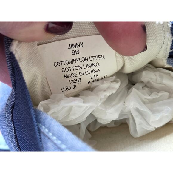 Lauren Ralph Lauren Jinny Canvas Slip-On Sneakers Denim Blue 9B Shoes - Picture 11 of 11